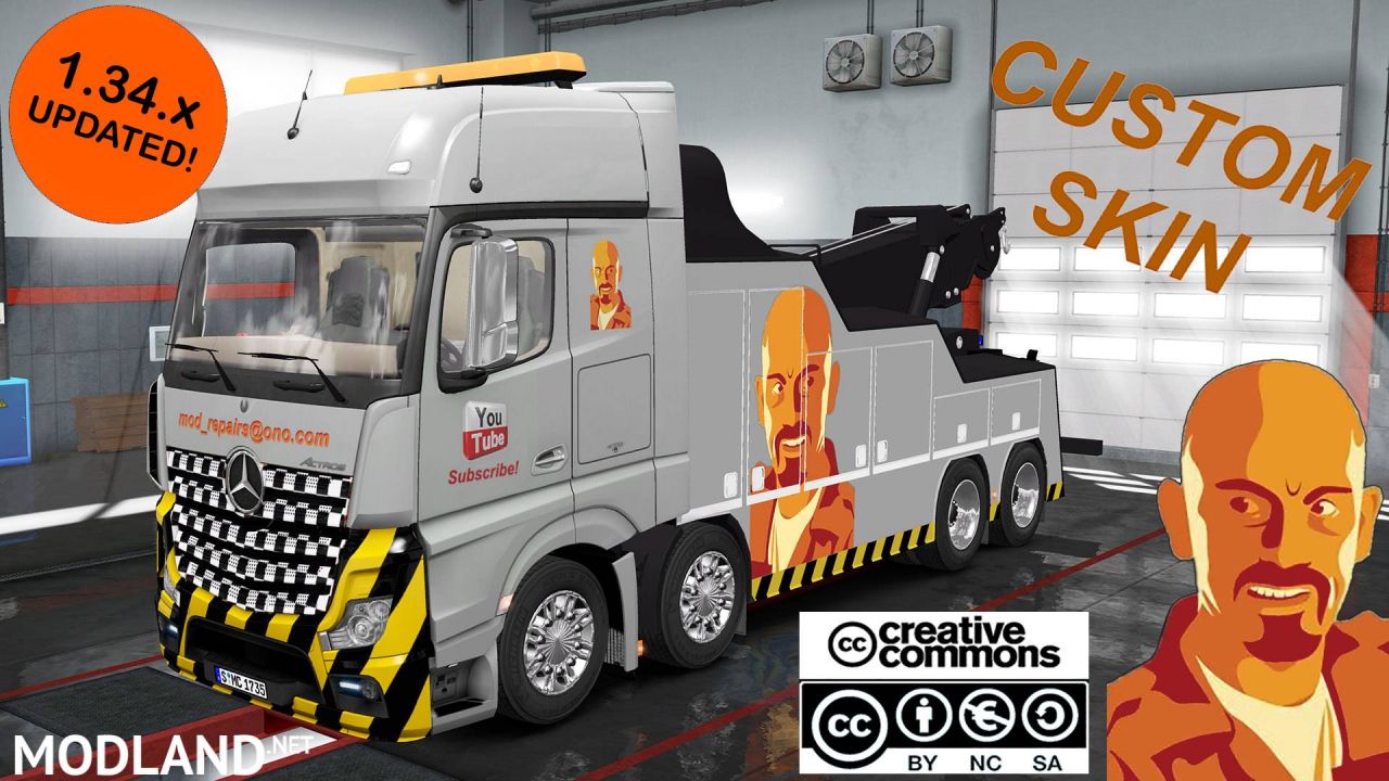 CUSTOM SKIN FOR ACTROS MPIV CRANE TRUCK ETS2 1.34.x