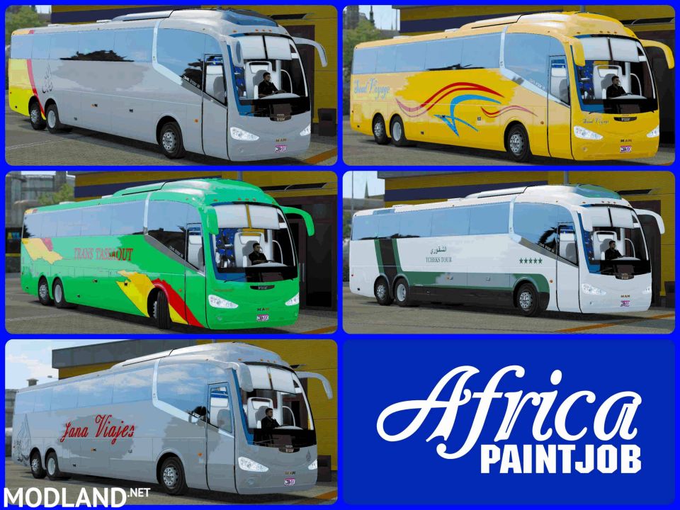 Africa Paintjob - PackSkins - Buses Morocco Irizar i6 - ETS2 [1.36]