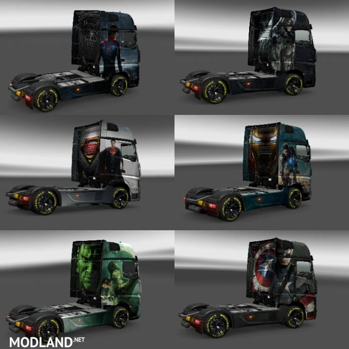 Superheroes skin pack for Mercedes New Actros