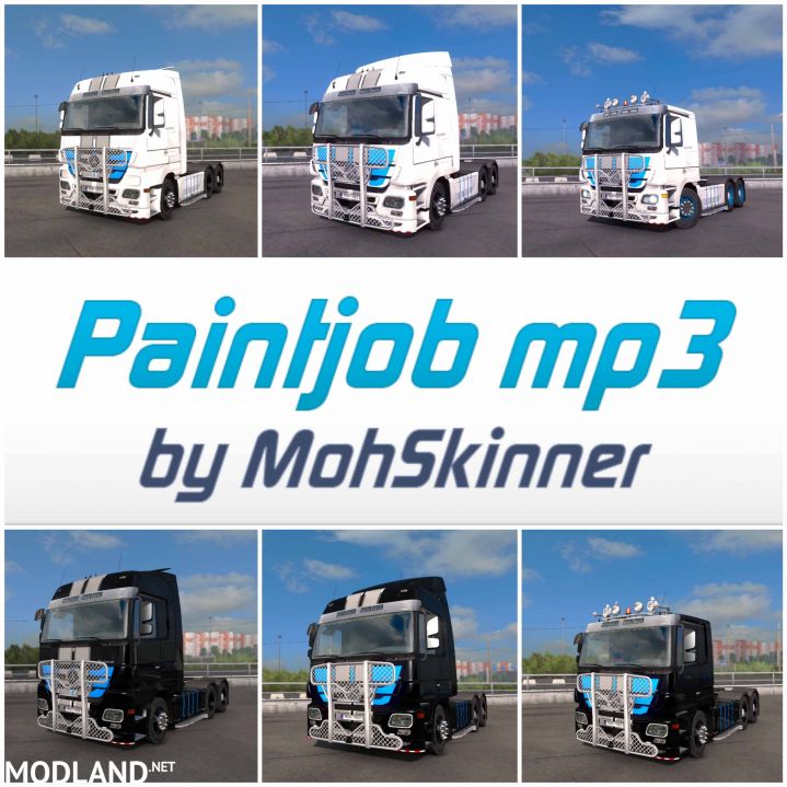 Mercedes MP3 Sample Blue Paintjob - ETS2 1.34.x
