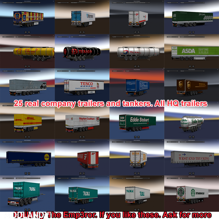 25 trailer pack with European companies