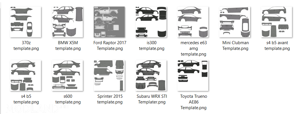 Azorax Modding Car Templates
