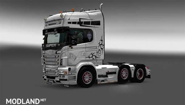 Black and White edition Holland style skin for Scania RJL