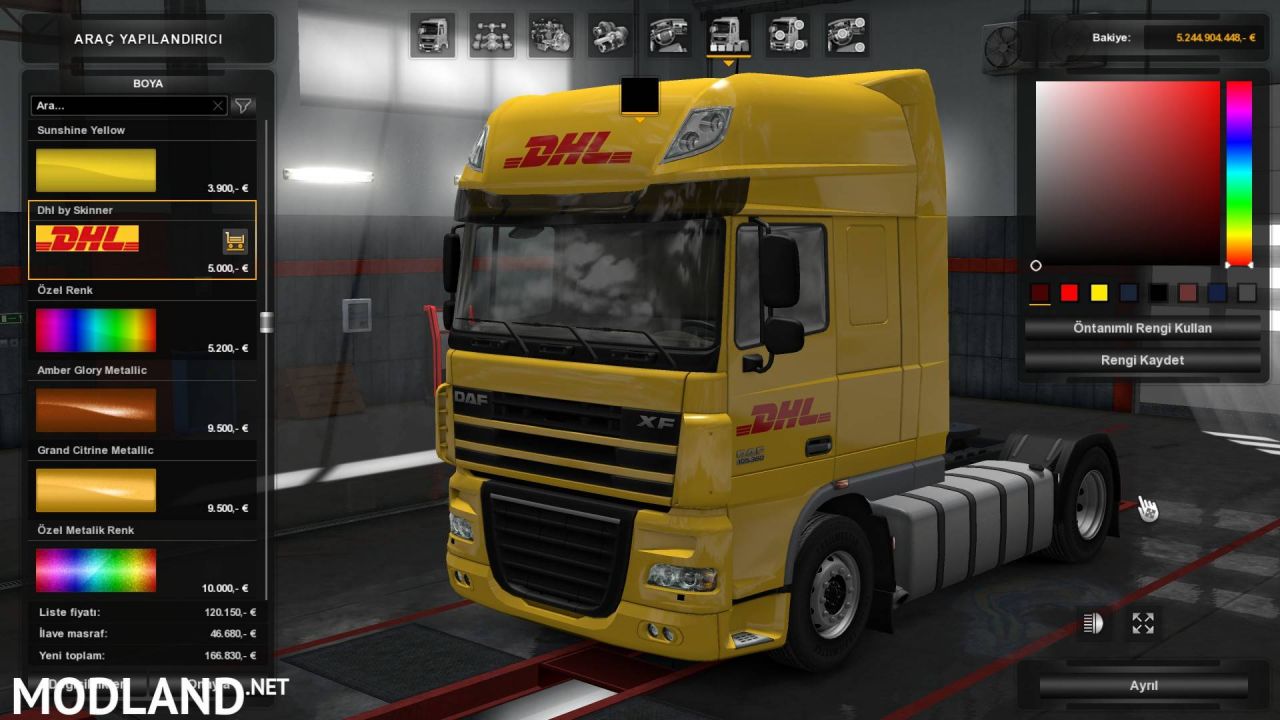 DHL Skin for DAF XF 105 Super Space