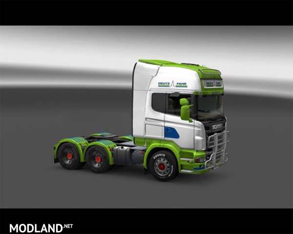Deutz Fahr Scania R skin + trailer