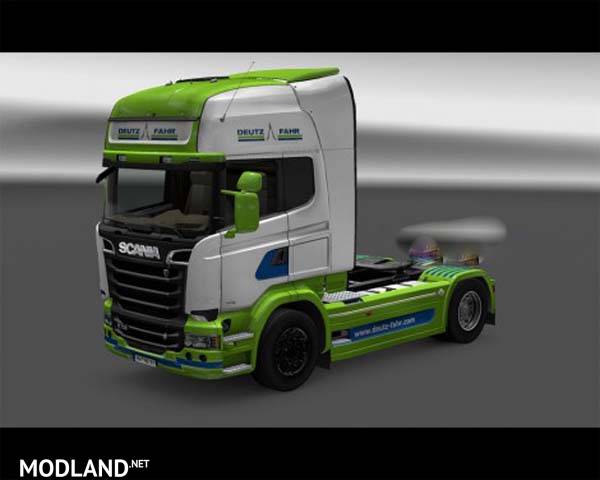 Deutz Fahr Streamline Scania skin + trailer