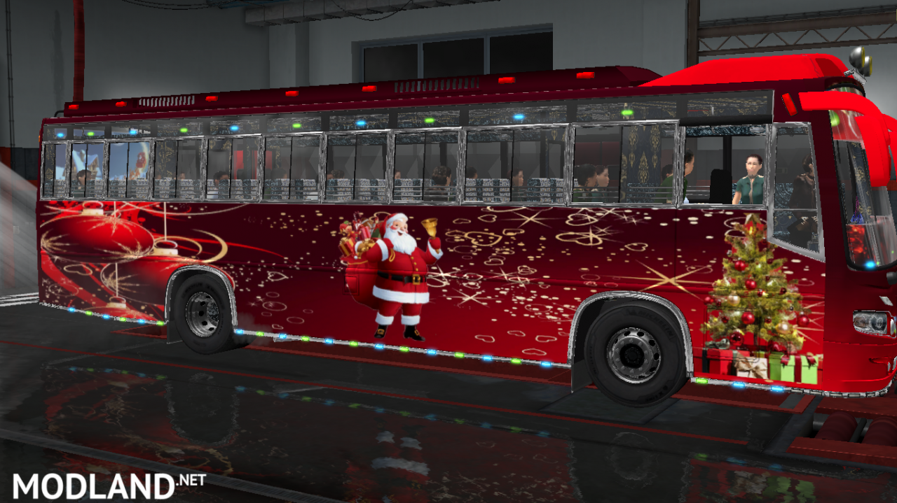 CHRISTMAS SKINS FOR MARUTI BUS IN ETS2