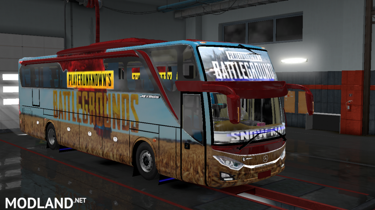 PUBG SNOW MAP SKIN FOR INDONESIA JETBUS 3 HDD BUS IN ETS2