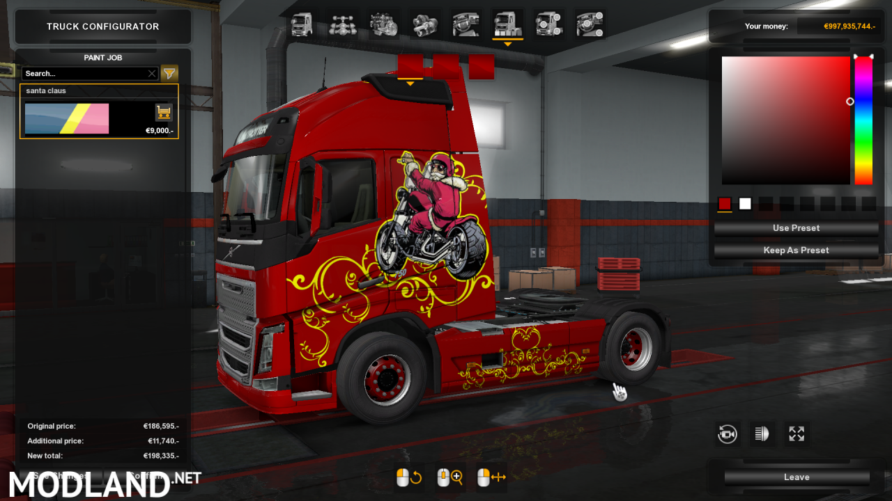 Santa Claus Riding Chopper Motorcycle Skin mod by  Hisham Abed DZ