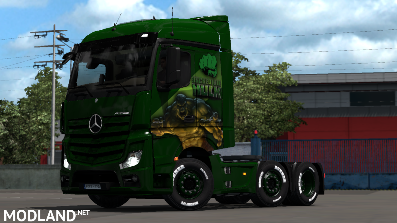 THE INCREDIBLE HULK SKIN MOD  FOR Mercedes Actros 2014  BY HISHAM ABED DZ