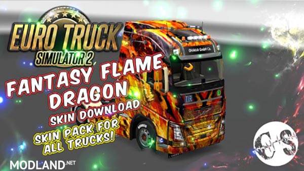 Fantasy Flame Dragon Skin Pack for All Trucks