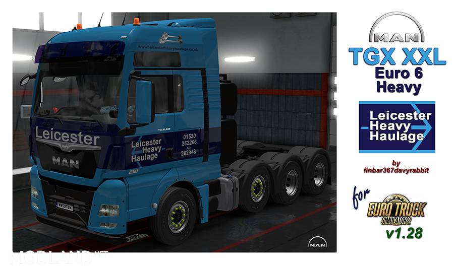 MAN TGX Euro 6 XXL Heavy 8x4 – Leicester Heavy Haulage Texture (MADster)