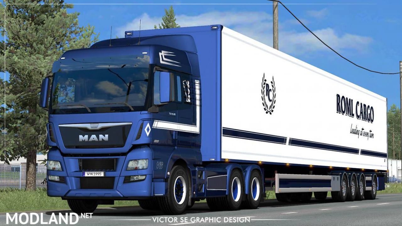 ROML Cargo MAN TGX Euro6 and VAK 4.4m DRY HCT Skinpack