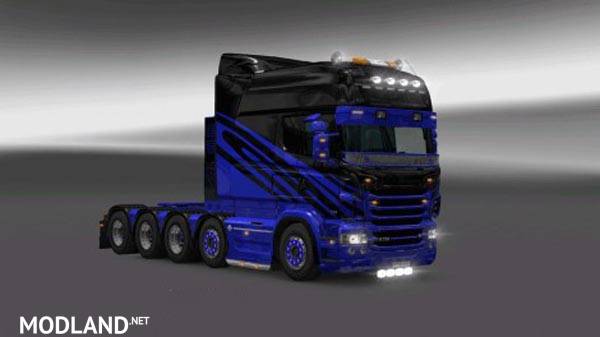 Scania R and Streamline Long RJL Black n Blue Skin