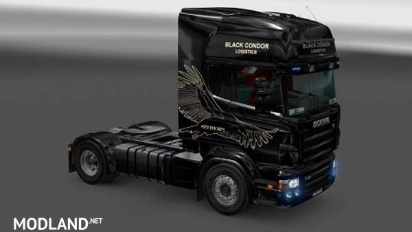 Scania RJL Black Condor Logistics Skin