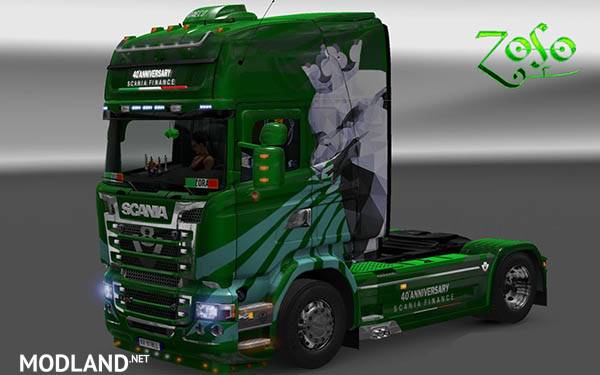 Scania RJL Emerald 40 Anniversary Scania Finance Skin