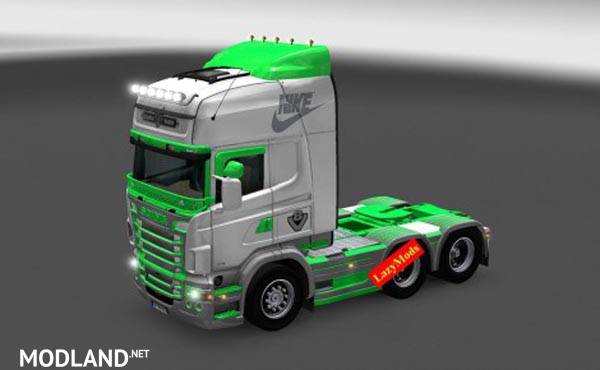 Scania RJL V8 Green and Gray Nike Skin