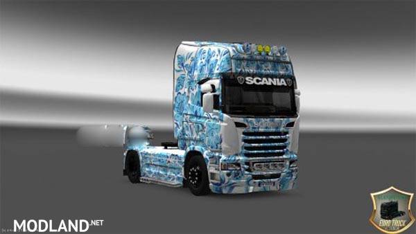 Skin Gzhel for Scania Streamline