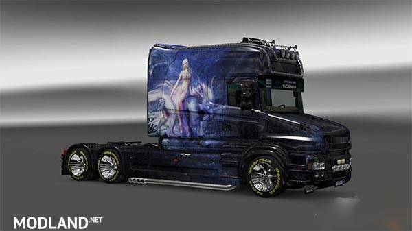 Skin the Girl on the wolf for Scania T Longline