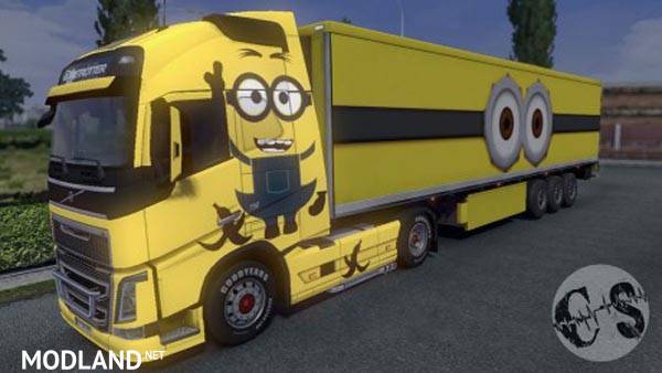 Volvo FH 2012 and 2013 (ohaha) Minion Skin + Trailer