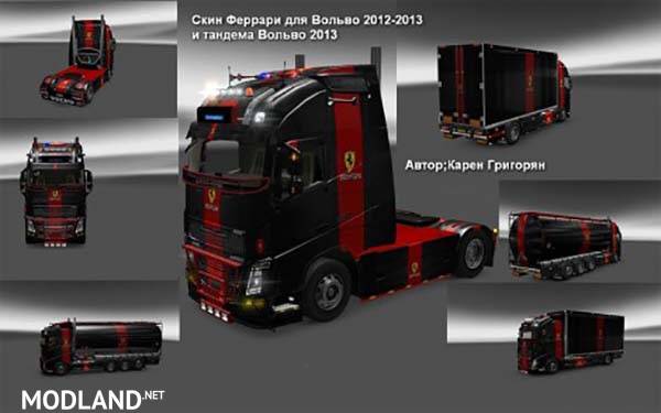 Volvo FH 2013 Ferrari and Lamborgini Skin Pack
