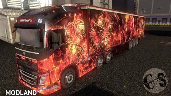 Volvo FH16 2013 (by ohaha) – Fire Devils Skin + Trailer Standalone