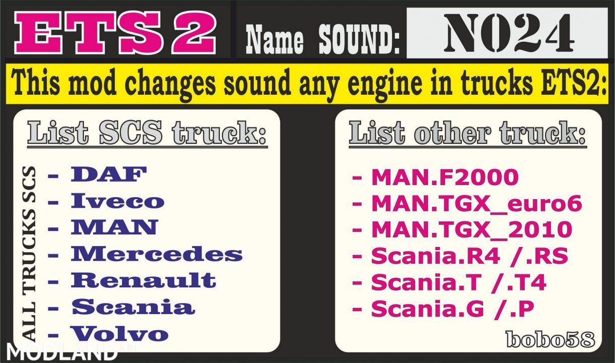 Engine Sound N024 ETS2 1.33.x
