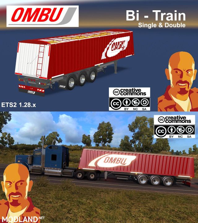 OMBU BI-TRAIN TRAILER (SINGLE & DOUBLE) ETS2 1.28.x