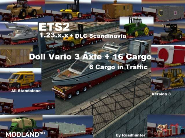 Doll Vario 3 axle Trailer with new backlight and in Traffic