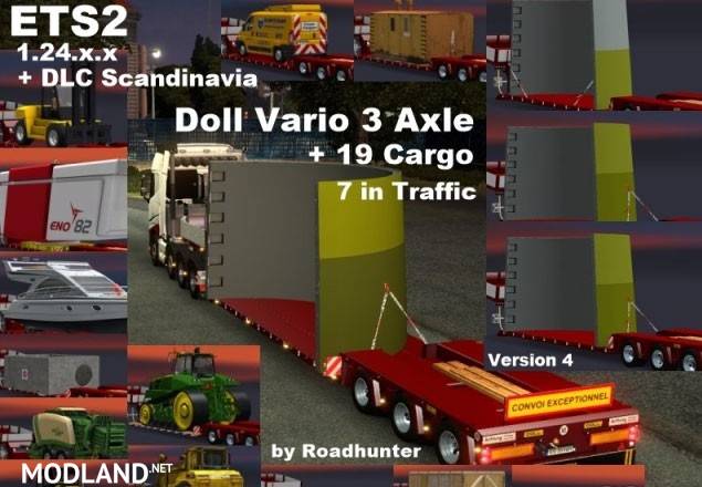 ETS2 1.24.x.x Doll Vario 3 Axle Trailer with new backlight and in Traffic