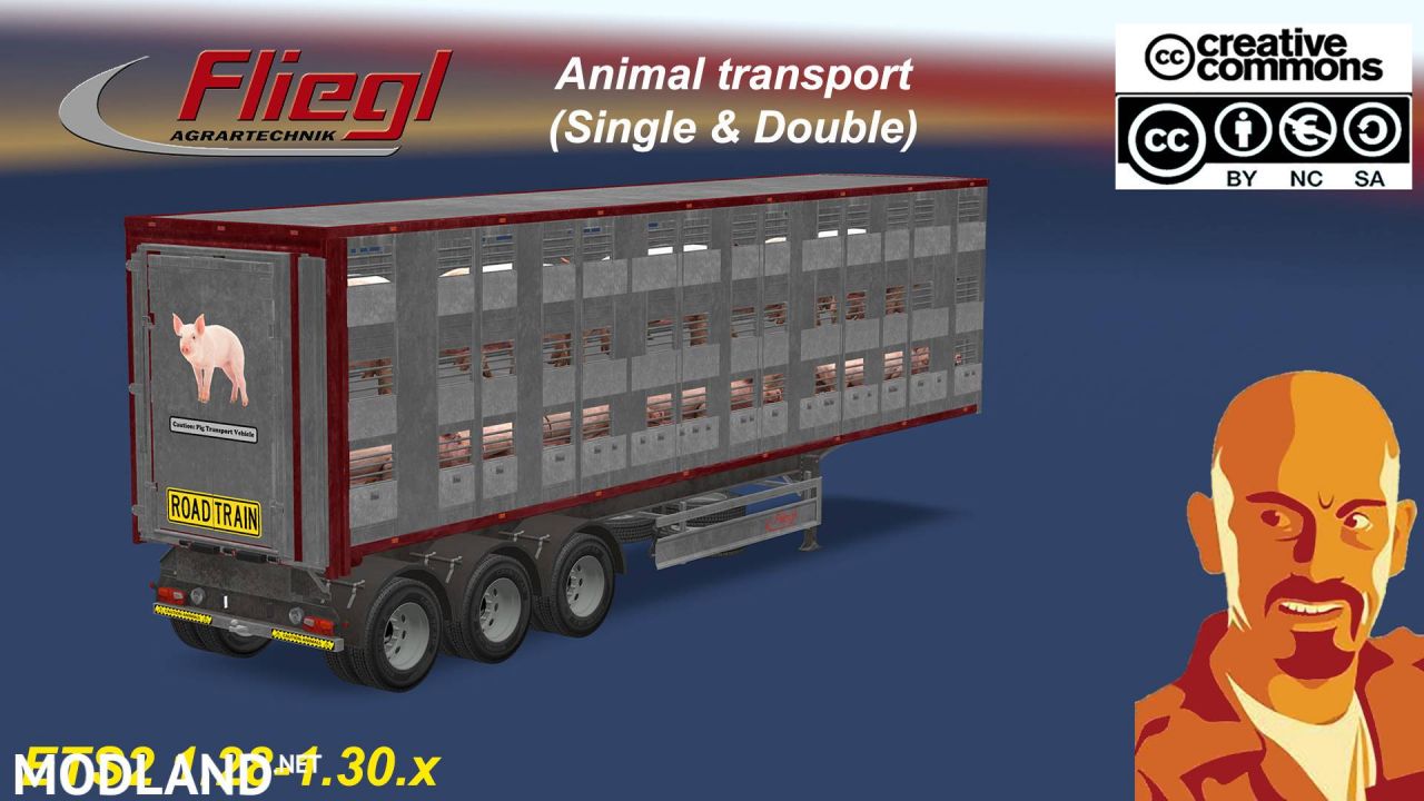 FLIEGL ANIMAL TRANSPORT TRAILER (SINGLE  DOUBLE) 1.30.x