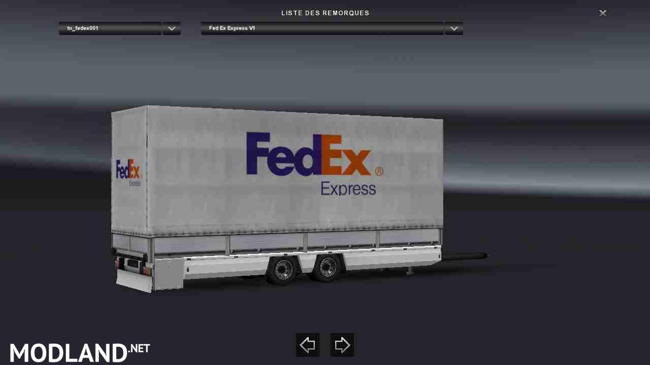 Trailer-Tandem Fedex Express V1V2 For ETS2 1.31