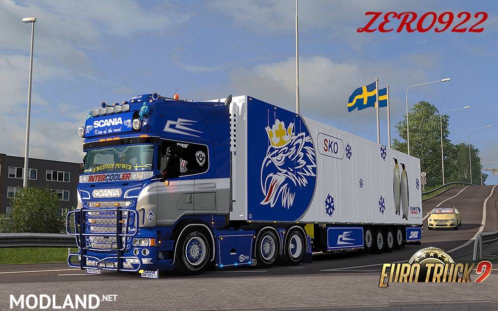 Schmitz SKO 4 achs Scania Griffin Trailer