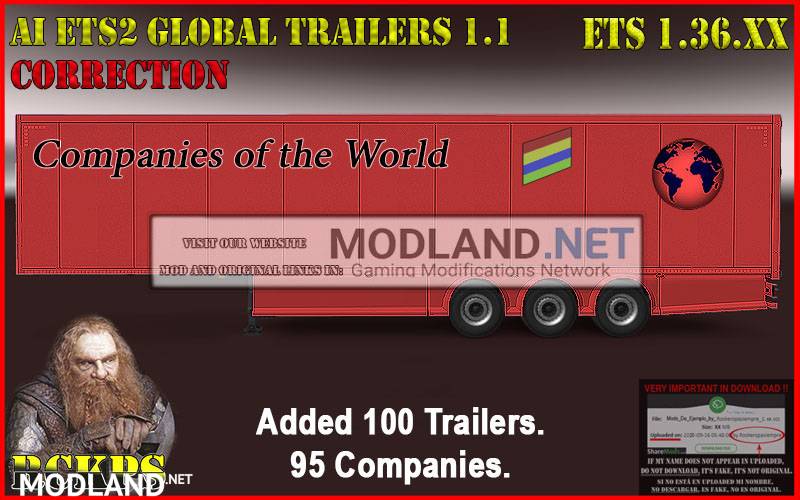 AI ETS2 Global Trailers Rckps 1.1 Fix For 1.36.x