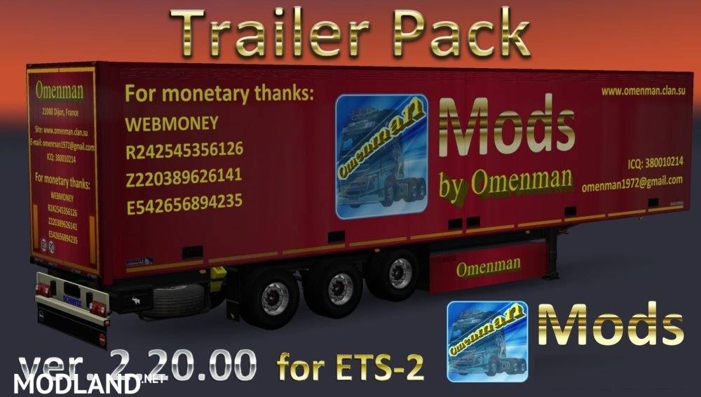 Trailer Pack by Omenman v 2.20.00 ETS2 (Rus + Eng versions)