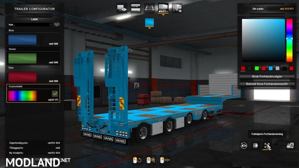 1.36 Vangâ€™s trailer, open semi trailer â€“ ownable and paintable