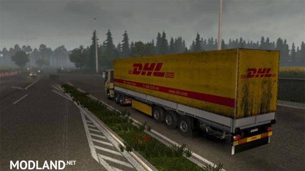 Dirty DHL Trailer + 8 Cargo