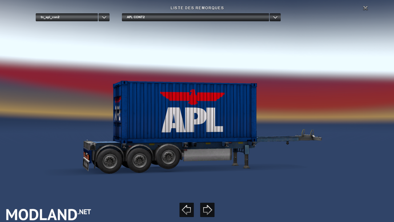 Trailer Container APL Blue For ETS2 1.30