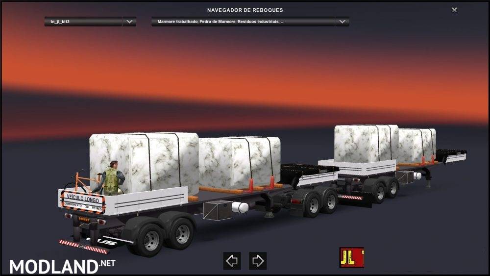 DOUBLE ARTICULATED TRAILER TO TRAFFIC AND CARGO