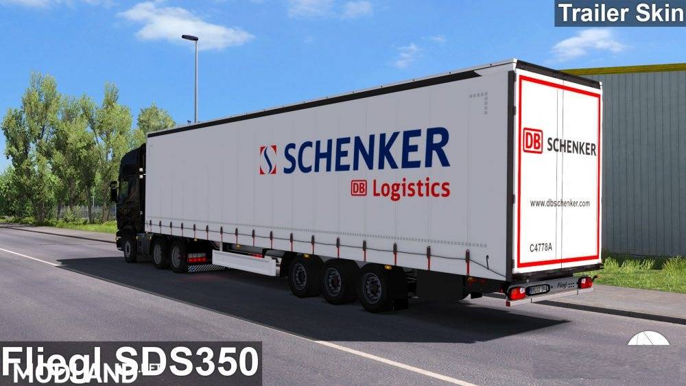 DB Schenker Logistics Skin for Fliegl SDS350 Mega Trailer UPDATED