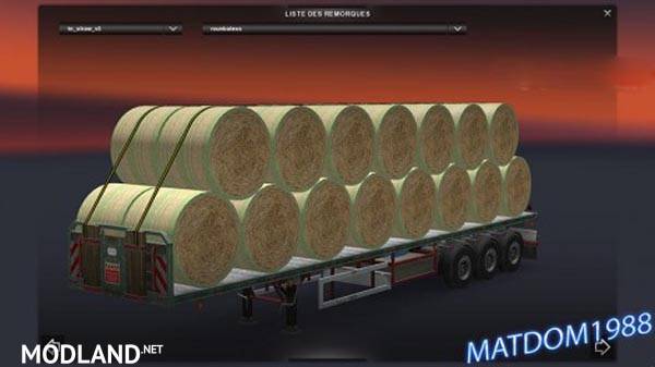 Trailer Roundbales Straw