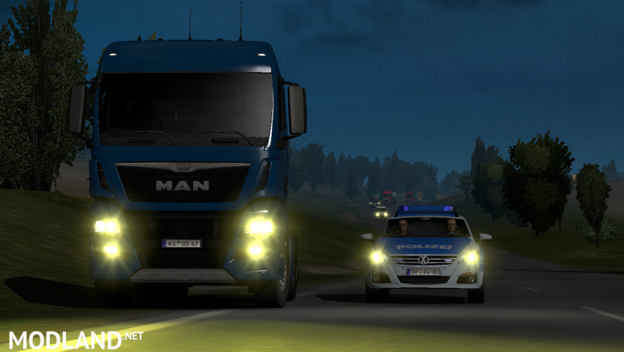 Man TGX euro6 yellow  xneon lights ETS2 1.37