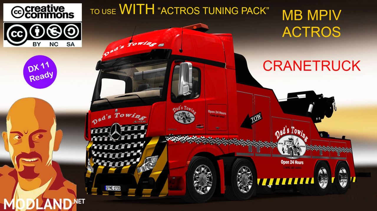 MB ACTROS MPIV CRANETRUCK 1.35.x DX11 (WITH ACTROS TUNING PACK COMPATIBILITY)