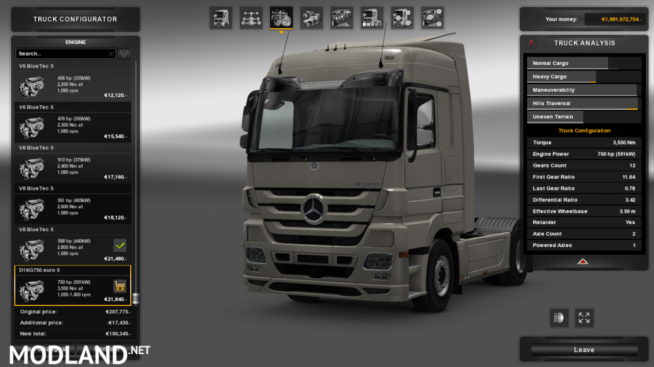 Mercedes Actros(old) 750 hp Engine