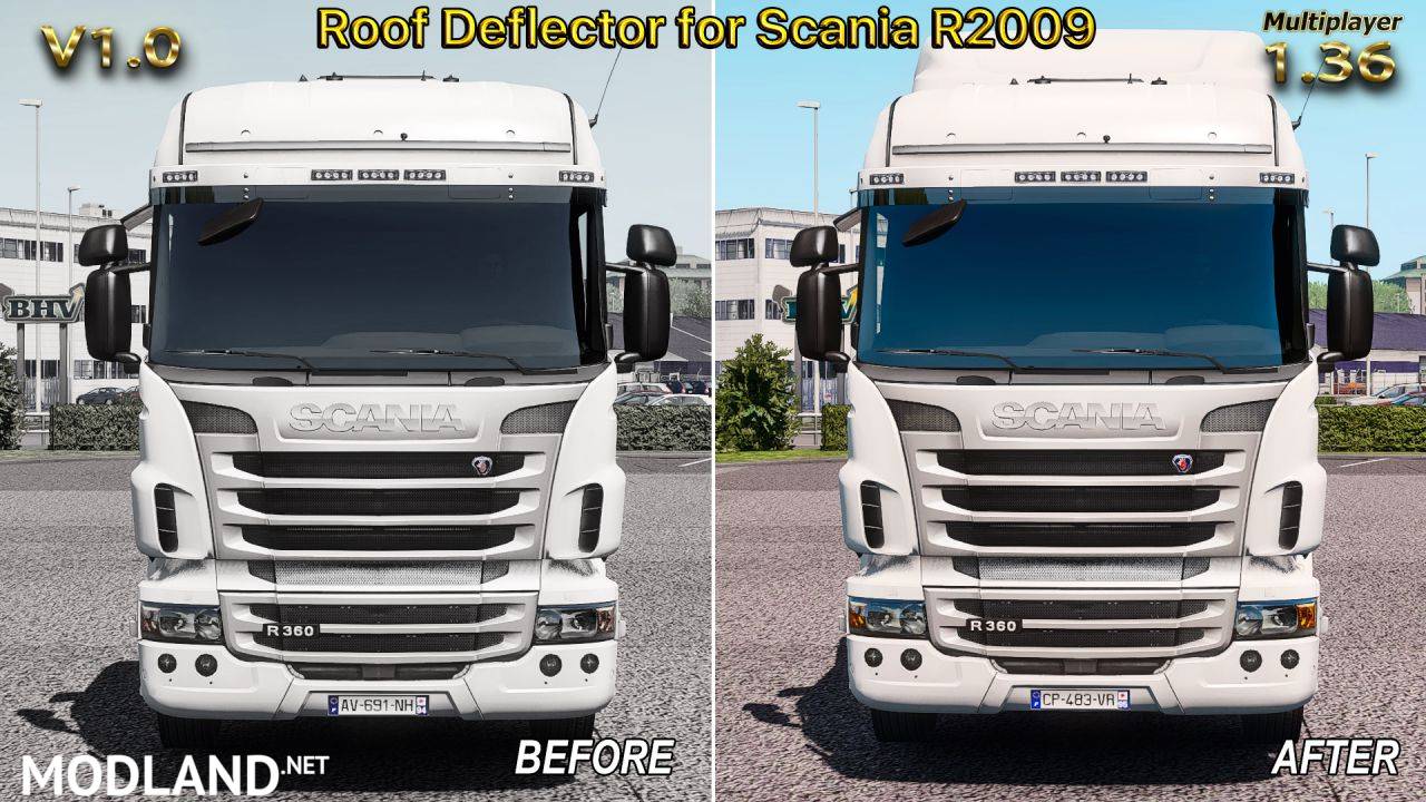 Roof Deflector for Scania R2009 v1.0 for Multiplayer