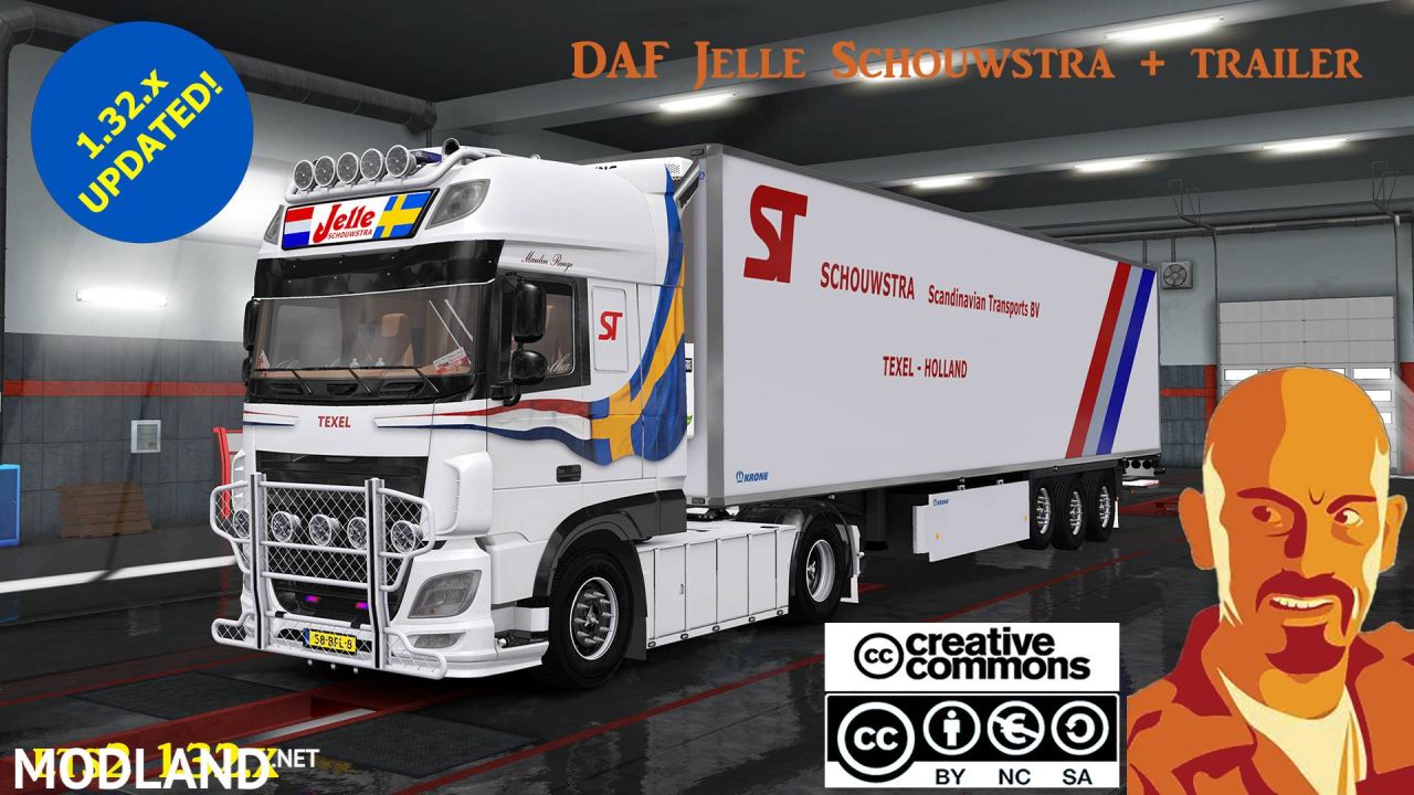 DAF JELLE SCHOUWSTRA + TRAILER ETS2 1.32x