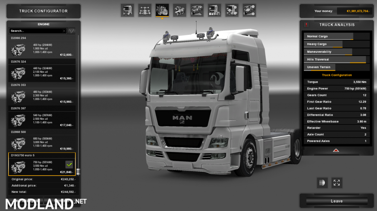 MAN TGX 750 hp