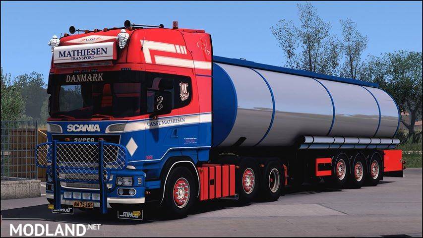 SCANIA MATHIESEN TRANSPORT + CISTERN TRAILER 