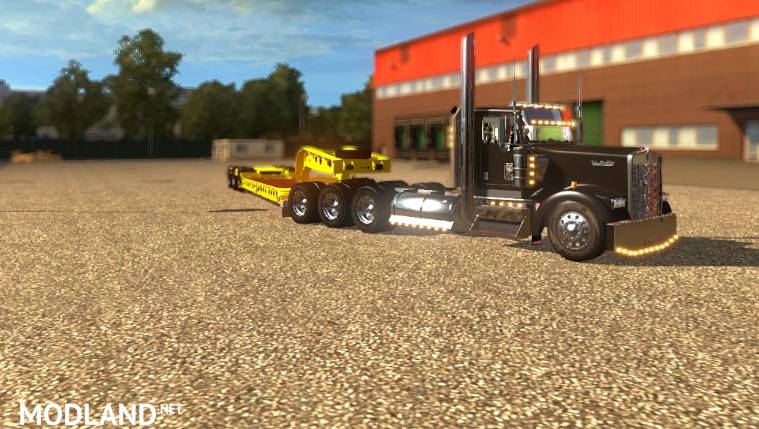 Kenworth W900L With American Tri-Axle Lowboy