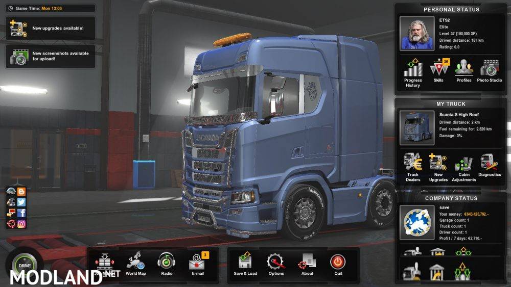 ETS 2 – 1.44 Finished Save Game Profile